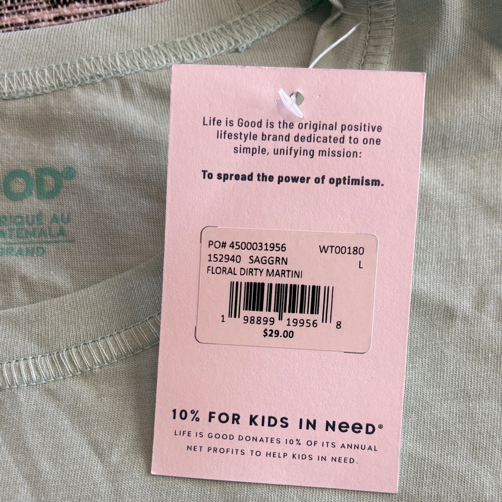 Life Is Good Light Green Cocktail Graphic Tee Tall Dirty to Me - Picture 3 of 3